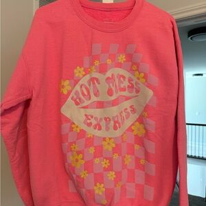 Krista Horton x Slyfox Hot Mess Graphic Sweatshirt with Yellow Floral Design
